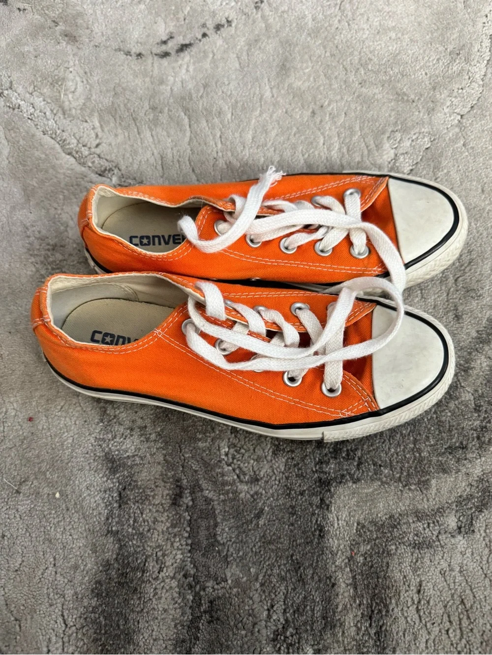 Converse Orange Low-Top Kids Sneakers with White Accents